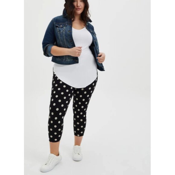 NWOT Torrid Premium Leggings Cropped Polka Dot in 3XL - Picture 2 of 9